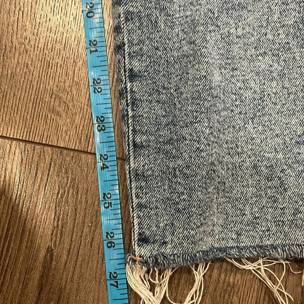 [6/28]Good American Good Curve Blue 330 Distressed Skinny High Rise Fringe Jeans - Picture 7 of 10